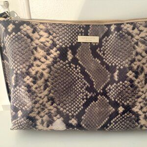 Kate Spade Snakeskin Print Large Cosmetic Case - Neutral Grey & Black